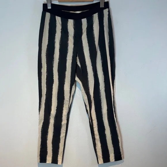 Liviana Conti lightweight striped cotton elastic waist pants size US8 (46) - Picture 3 of 12